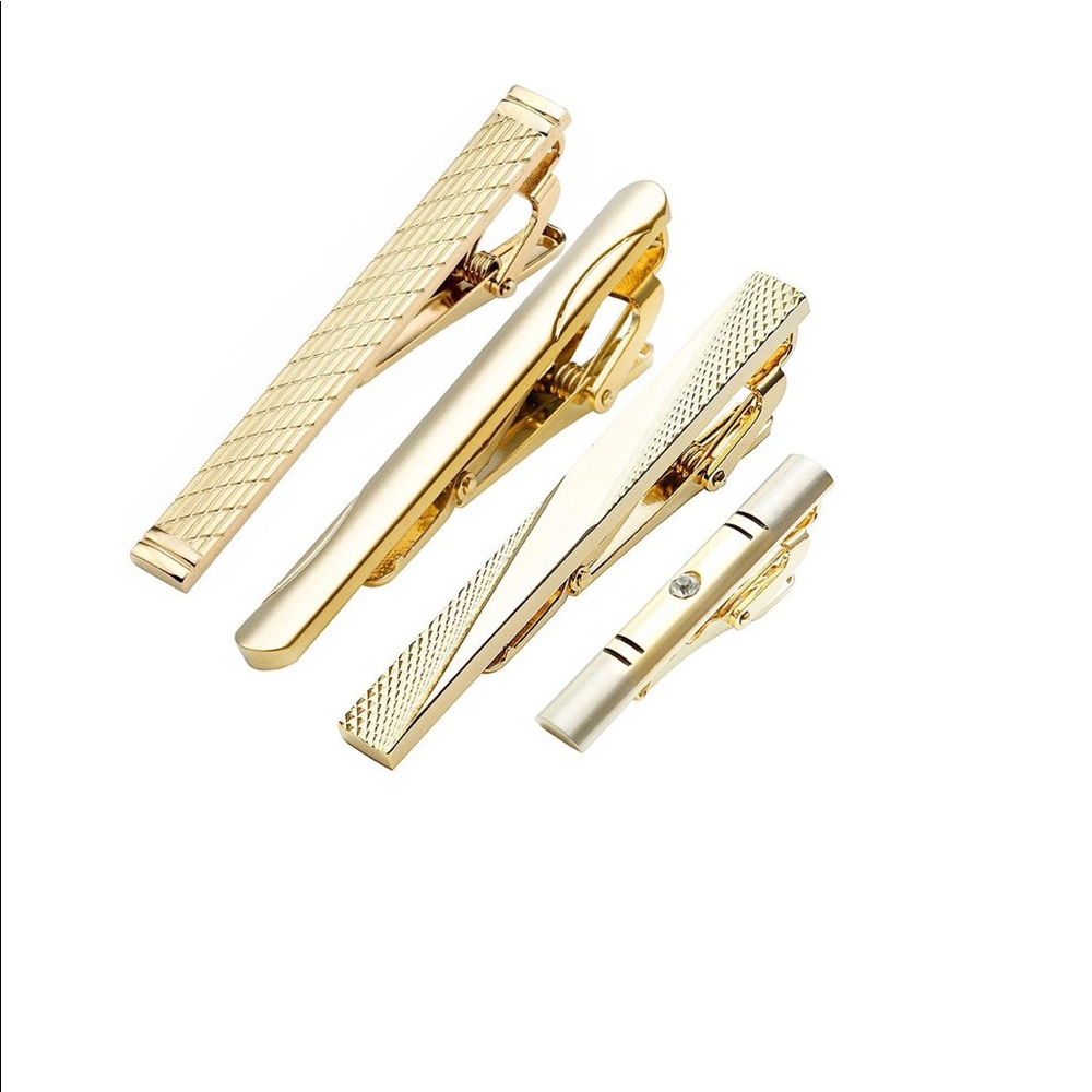Men’s Gold Metal Tie Clip Set of 4